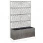 Preview: Hochbeet mit Rankgitter 3 Töpfe 83×30×130cm Poly Rattan Grau