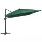 Preview: Ampelschirm mit LED-Leuchten und Aluminium-Mast 400x300 cm Grün
