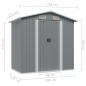 Preview: Gartenschuppen Anthrazit Stahl 204 x 132 x 186 cm