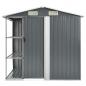 Preview: Gartenhaus mit Regal Grau 205x130x183 cm Eisen