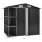 Preview: Gartenhaus mit Regal Anthrazit 205x130x183 cm Eisen