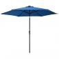 Preview: Sonnenschirm mit LED-Leuchten und Stahlmast 300 cm Azurblau