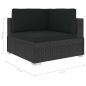 Preview: ARDEBO.de - 6-tlg. Garten-Lounge-Set Schwarz mit Auflagen Poly Rattan