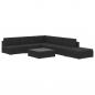Preview: 6-tlg. Garten-Lounge-Set Schwarz mit Auflagen Poly Rattan
