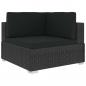 Preview: 6-tlg. Garten-Lounge-Set Schwarz mit Auflagen Poly Rattan