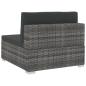 Preview: 3-tlg. Garten-Sofagarnitur mit Auflagen Poly Rattan Grau