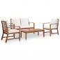 Preview: ARDEBO.de - 4-tlg. Garten-Lounge-Set mit Auflagen Massivholz Akazie
