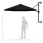 Preview: Sonnenschirm Wandmontage mit Metallmast 300 cm Schwarz