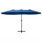 Preview: Sonnenschirm mit Aluminium-Mast 460x270 cm Blau