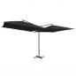 Preview: ARDEBO.de - Doppelsonnenschirm mit Stahlmast 250×250 cm Schwarz
