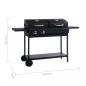 Preview: Gas- und Holzkohle-Grill mit 2 Brennern