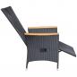Preview: Garten-Liegestühle 2 Stk. mit Auflagen Poly Rattan Schwarz