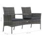 Preview: 2-Sitzer-Gartensofa mit Teetisch Poly Rattan Anthrazit