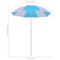 Preview: Strandschirm-Windschutz Blau und Weiß 180 cm Stoff