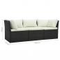 Preview: 4-tlg. Garten-Lounge-Set mit Kissen Poly-Rattan Braun