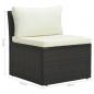 Preview: 4-tlg. Garten-Lounge-Set mit Kissen Poly-Rattan Braun