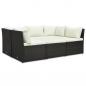 Preview: 4-tlg. Garten-Lounge-Set mit Kissen Poly-Rattan Braun