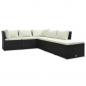 Preview: 4-tlg. Garten-Lounge-Set mit Kissen Poly-Rattan Braun