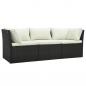 Preview: 4-tlg. Garten-Lounge-Set mit Kissen Poly-Rattan Braun