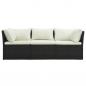 Preview: 4-tlg. Garten-Lounge-Set mit Kissen Poly-Rattan Braun