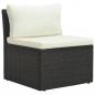 Preview: 4-tlg. Garten-Lounge-Set mit Kissen Poly-Rattan Braun
