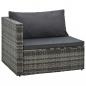 Preview: 5-tlg. Garten-Lounge-Set mit Auflagen Poly Rattan Grau