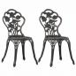 Preview: ARDEBO.de - Bistro-Stühle 2 Stk. Bronze Aluminiumguss 