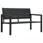 Preview: ARDEBO.de - Gartenbank 120 cm HDPE Schwarz Holzoptik 