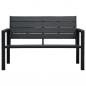 Preview: Gartenbank 120 cm HDPE Schwarz Holzoptik 
