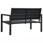 Preview: Gartenbank 120 cm HDPE Schwarz Holzoptik 