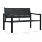 Preview: Gartenbank 120 cm HDPE Schwarz Holzoptik 