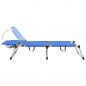 Preview: Senioren-Sonnenliege Extra Hoch Klappbar Blau Aluminium