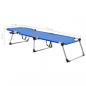 Preview: Senioren-Sonnenliege Extra Hoch Klappbar Blau Aluminium