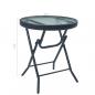 Preview: Bistrotisch Schwarz 40x46 cm Stahl und Glas