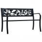 Preview: ARDEBO.de - Gartenbank 125 cm Schwarz Stahl