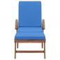 Preview: Sonnenliege mit Auflage Massivholz Teak Blau