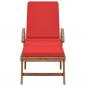 Preview: Sonnenliege mit Auflage Massivholz Teak Rot