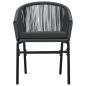 Preview: 3-tlg. Bistro-Set mit Kissen PE-Rattan Grau
