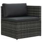 Preview: 5-tlg. Garten-Sofagarnitur mit Auflagen Poly Rattan Grau