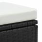 Preview: ARDEBO.de - 3-tlg. Garten-Lounge-Set mit Auflagen Poly Rattan Schwarz
