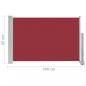 Preview: Ausziehbare Seitenmarkise 60×300 cm Rot