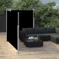 Preview: Ausziehbare Seitenmarkise Doppelt 170 x 600 cm Schwarz