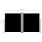 Preview: Ausziehbare Seitenmarkise Doppelt 170 x 600 cm Schwarz