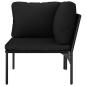 Preview: ARDEBO.de - 3-tlg. Garten-Lounge-Set mit Auflagen Schwarz PVC