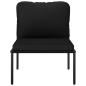 Preview: 3-tlg. Garten-Lounge-Set mit Auflagen Schwarz PVC