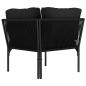 Preview: 3-tlg. Garten-Lounge-Set mit Auflagen Schwarz PVC