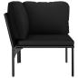 Preview: 3-tlg. Garten-Lounge-Set mit Auflagen Schwarz PVC