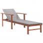 Preview: ARDEBO.de - Sonnenliege Poly Rattan und Massivholz Akazie Grau