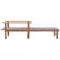 Preview: Sonnenliege Poly Rattan und Massivholz Akazie Grau