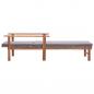 Preview: Sonnenliege mit Auflage Poly Rattan Akazie Massivholz Grau